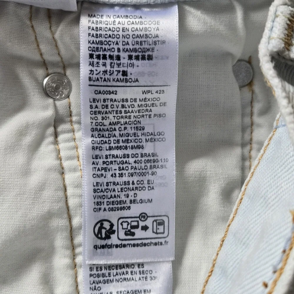 Levi's 501 High Rise Cutoff Distressed Button Fly Shorts Denim Women's Size 28